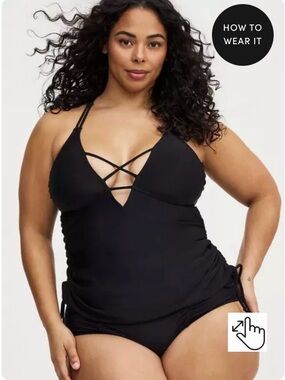 NWOT Torrid XO Wire Free Tankini Top Rouched Sides (See Description).